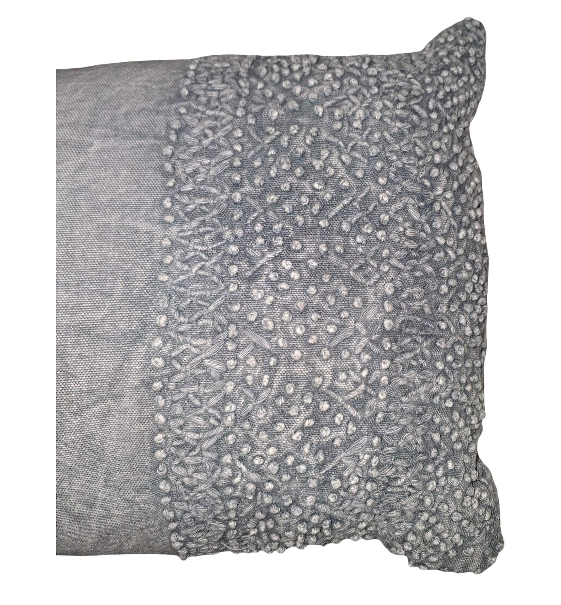 22" x 12" Blue French Knot Throw Pillow by Ashland®